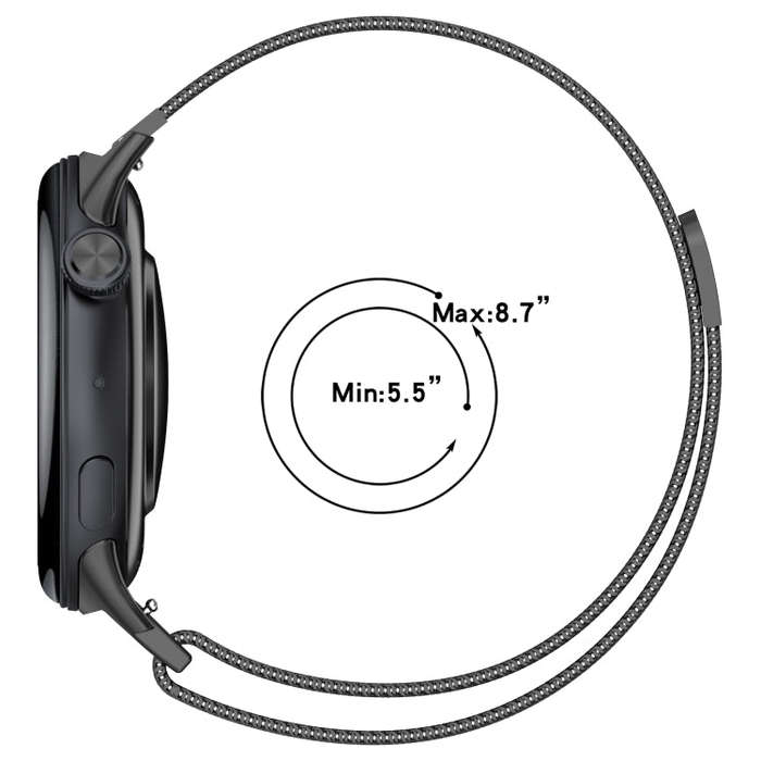 For vivo Watch 3 Milan Magnetic Steel Mesh Watch Band(Black)