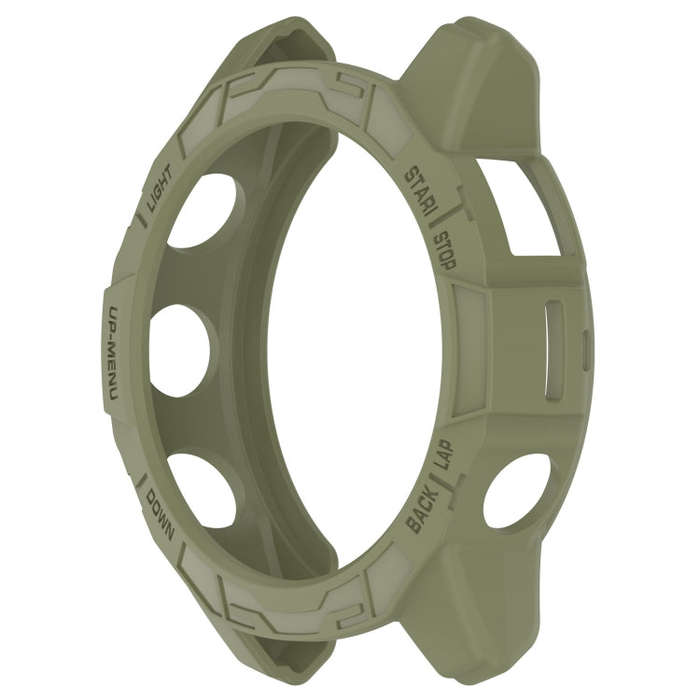 For Garmin Quatix 7 Pro Armored Hollow Half Pack TPU Watch Protective Case(Green)