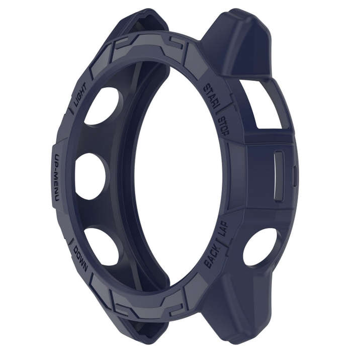 For Garmin Quatix 7 Pro Armored Hollow Half Pack TPU Watch Protective Case(Blue)