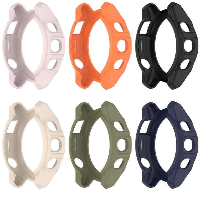 For Garmin Quatix 7 Pro Armored Hollow Half Pack TPU Watch Protective Case(Green)