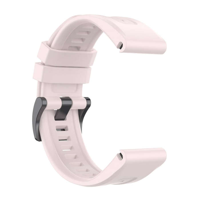For Garmin Fenix 6 GPS Solid Color Black Buckle Silicone Quick Release Watch Band(Pink)
