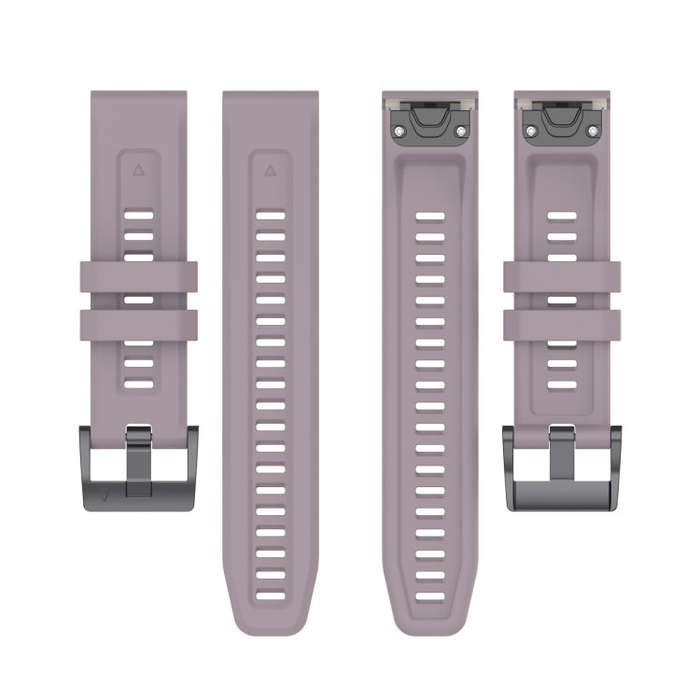 For Garmin Fenix 6 Pro GPS Solid Color Black Buckle Silicone Quick Release Watch Band(Purple)