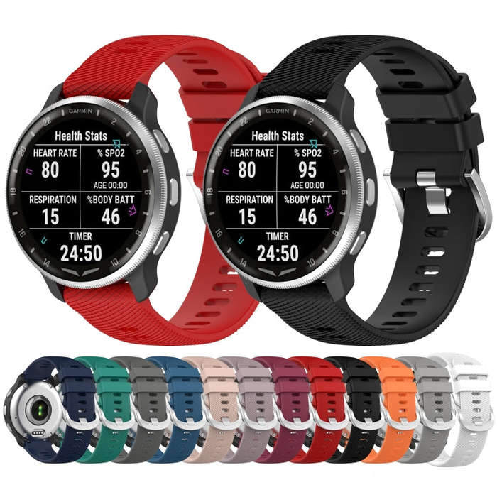 For Garmin D2 Air X10 43mm Cross Texture Silicone Watch Band(Black)