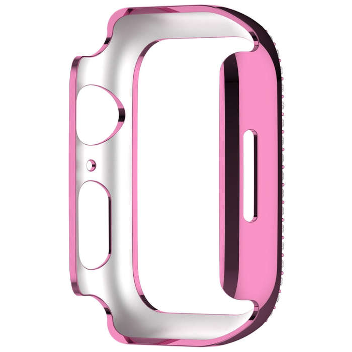 For Apple Watch Series 3 42mm Diamond Hollow PC Watch Case(Pink)