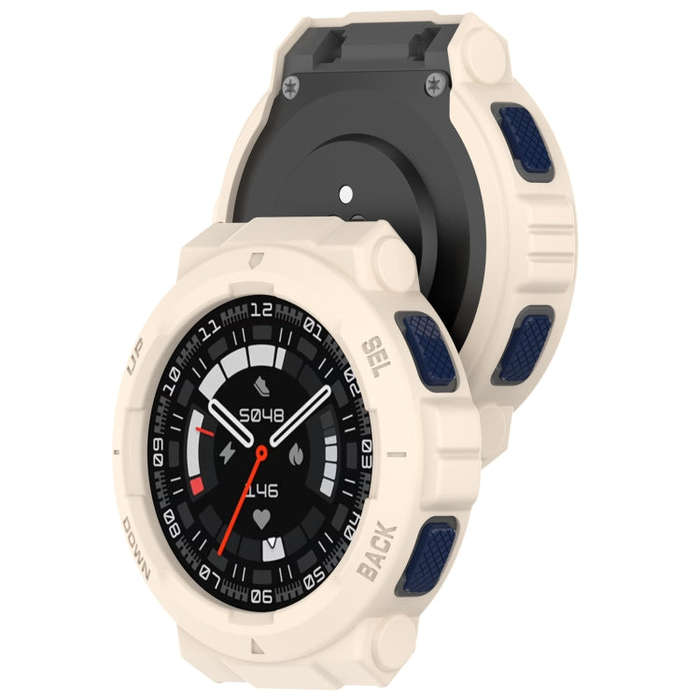For Amazfit Active Edge A2212 Armored Hollow Half Pack TPU Watch Protective Case(Starlight)