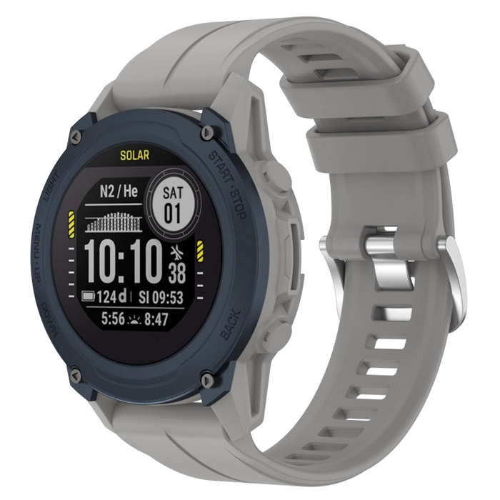 For Garmin Descent G1 Solar 22mm Solid Color Silicone Watch Band(Light Gray)