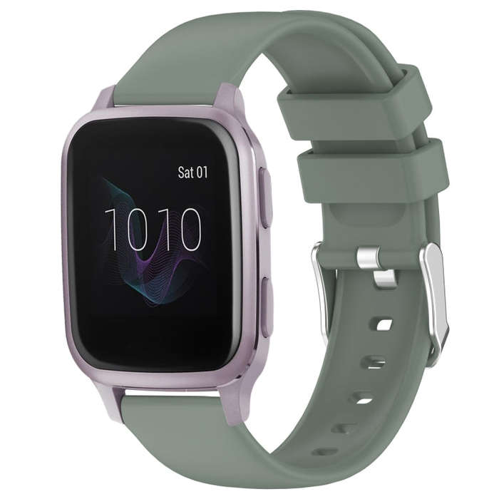 For Garmin Venu SQ 20mm Smooth Solid Color Silicone Watch Band(Olive Green)