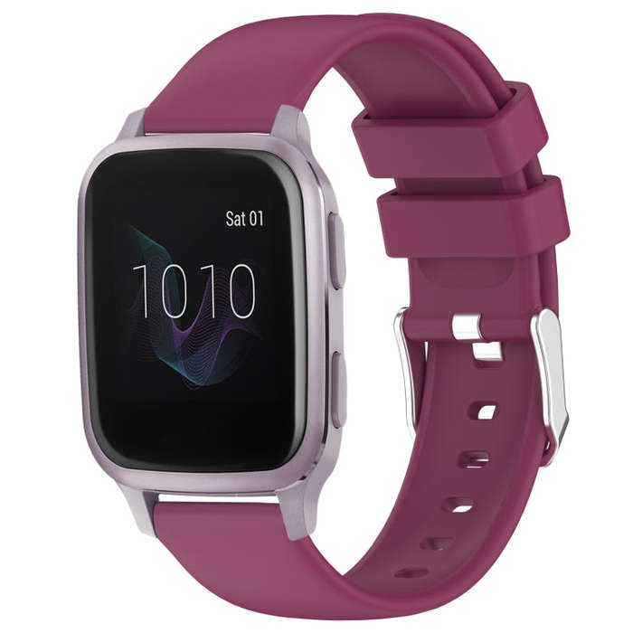 For Garmin Venu SQ 20mm Smooth Solid Color Silicone Watch Band(Burgundy)