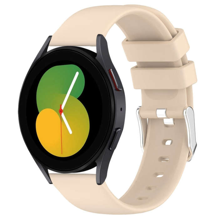For Samsung Galaxy Watch 5  40mm 20mm Smooth Solid Color Silicone Watch Band(Beige)