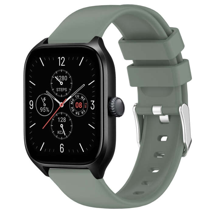 For Amazfit GTS 4 20mm Smooth Solid Color Silicone Watch Band(Olive Green)