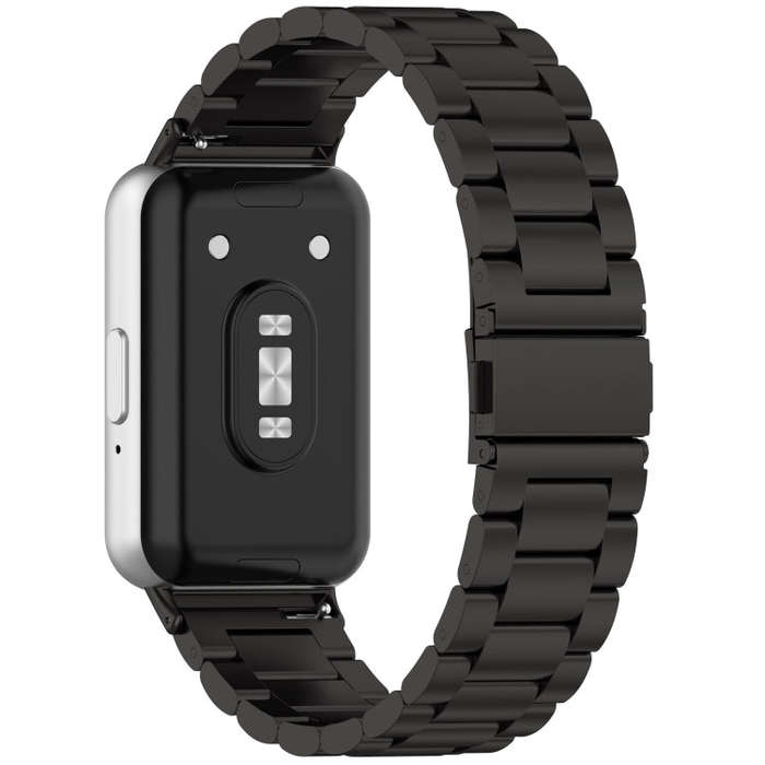 For Samsung Galaxy Fit 3 SM-R390 Three Bead Stainless Steel Metal Watch Band(Black)