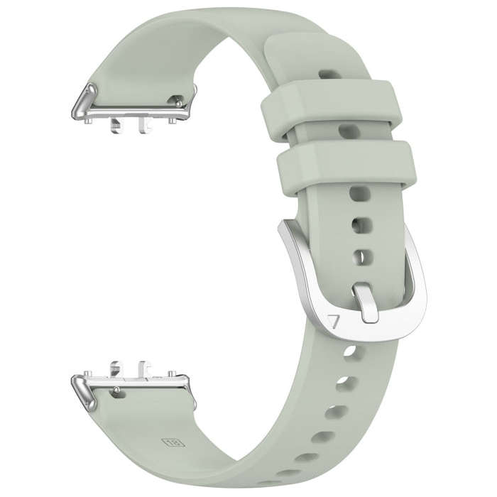 For Samsung Galaxy Fit 3 SM-R390 Metal Connector Liquid Glossy Silicone Watch Band(Green)