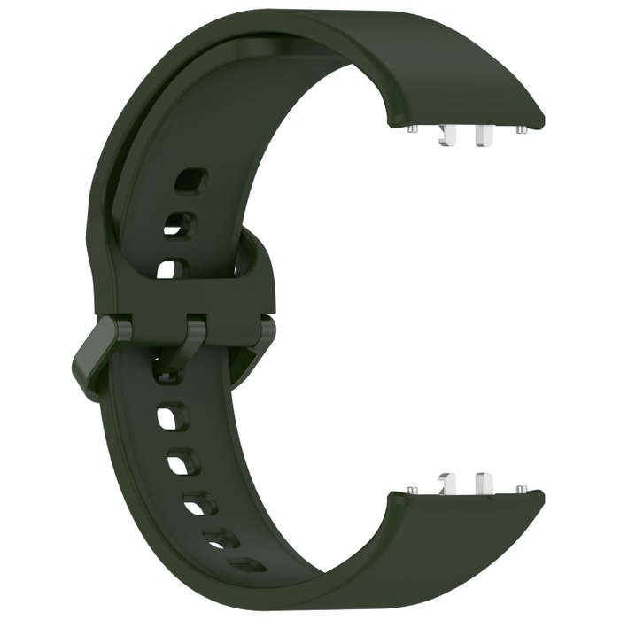 For Samsung Galaxy Fit 3 SM-R390 Solid Color Buckle Silicone Watch Band(Dark Green)