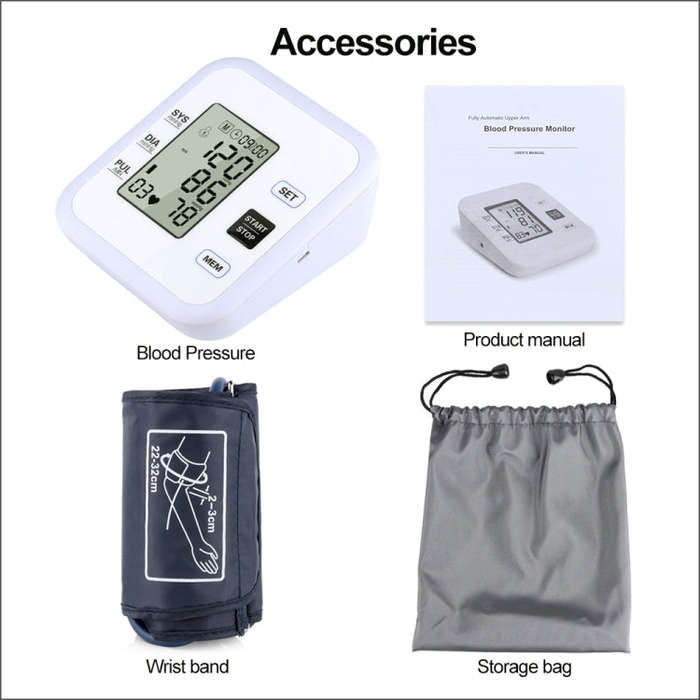 RZ205 Blood Pressures Automatic Digital Upper Arm Heart Beat Rate Pulse Monitor Meter Tonometer E...