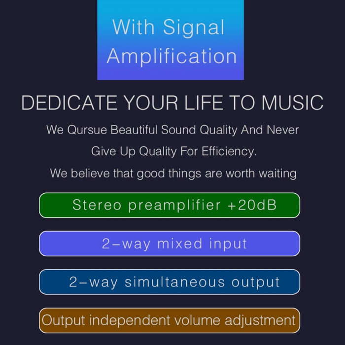 B015 Front Stereo Signal Amplifier Booster Headphones Speaker Amplifier Headset Dual-Audio Source