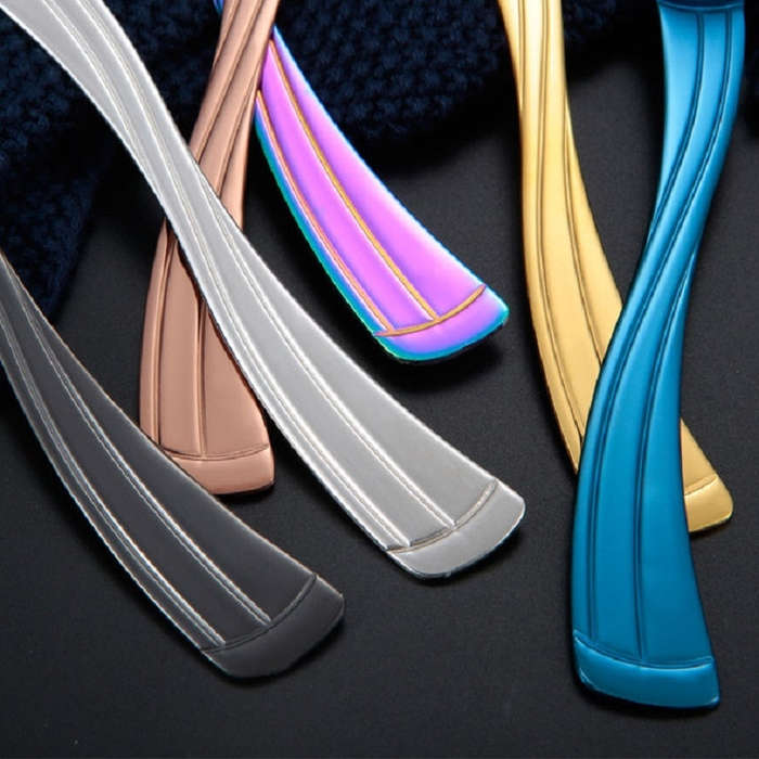 Stainless Steel Creative Football Coffee Spoon Ice Cream Spoon, Color:Black