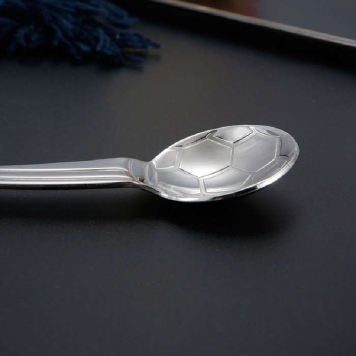 Stainless Steel Creative Football Coffee Spoon Ice Cream Spoon, Color:Black