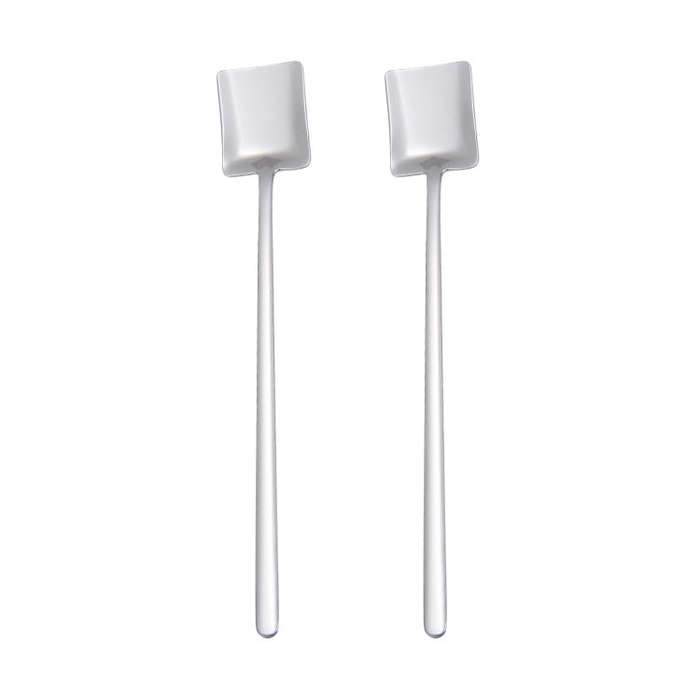 2 PCS Stainless Steel Spoon Creative Coffee Spoon Bar Ice Spoon Gold Plated Long Stirring Spoon, ...