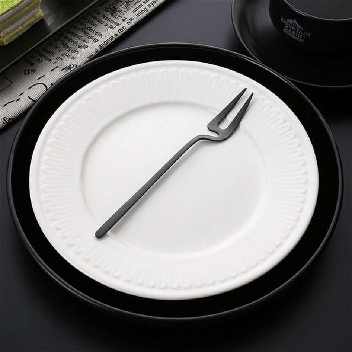 Stainless Steel V-shaped Wall Hanging Design Simple Coffee Spoon Fork Creative Long Handle Stirri...