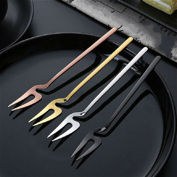 Stainless Steel V-shaped Wall Hanging Design Simple Coffee Spoon Fork Creative Long Handle Stirri...