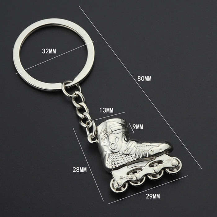 Creative Simulation Skates Keychain Personalized Pendant Gift(Red)