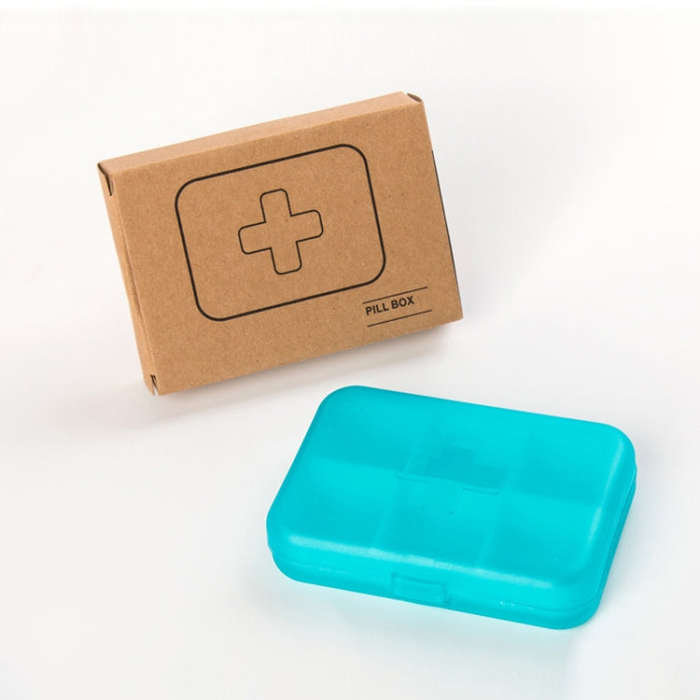 2 PCS Mini 6 Slots Portable Vitamin Organizer Pill Box(Red)