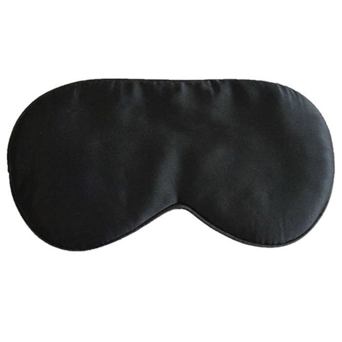 2 PCS Pure Silk Sleep Rest Eye Mask Padded Shade Cover Travel Relax Aid Blindfolds(Black)