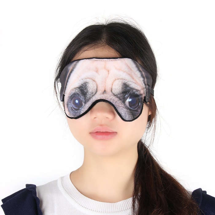 3D Eye Mask Shading Sleeping Cartoon Animal Printed Eye Mask(Pug)