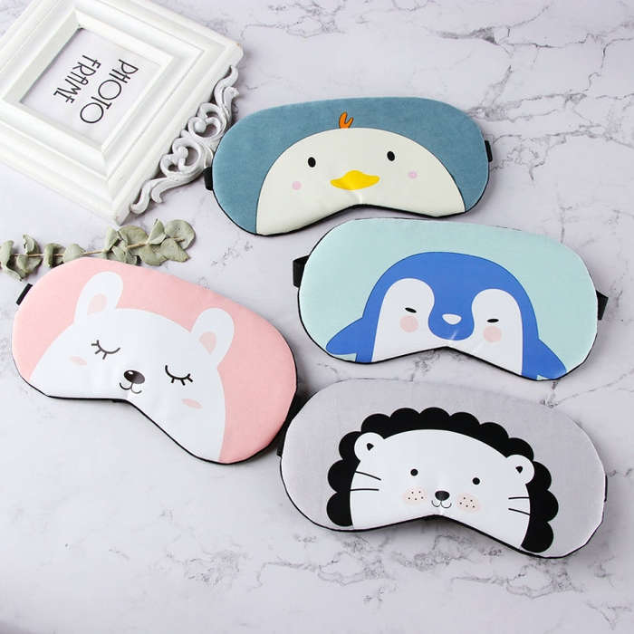 Cartoon Animal Cute Sleep Eye Mask Eyeshade Cover Massage Relax Eye Mask(Pink Rabbit)