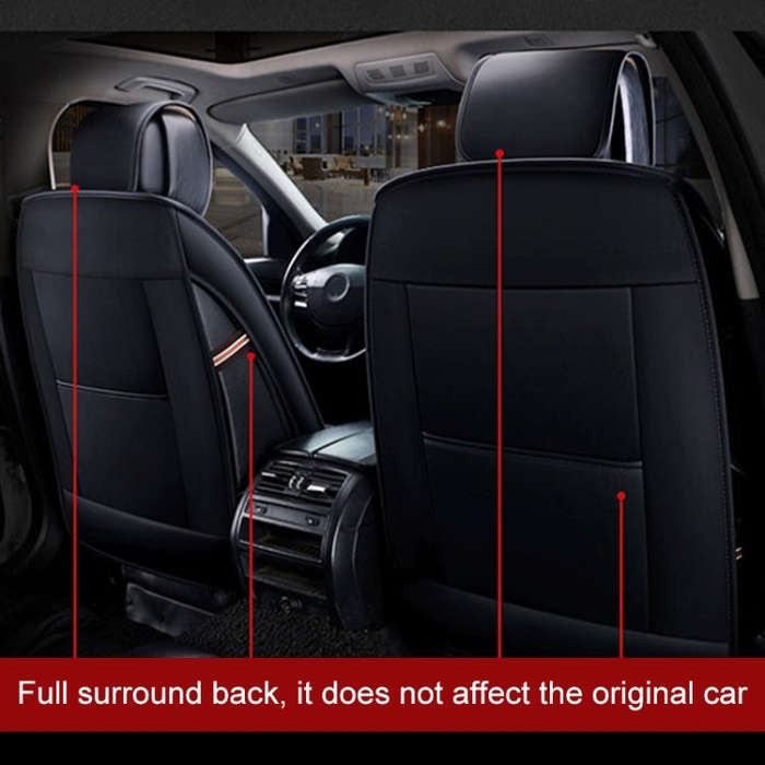 Universal PU Leather Car Seat Cover Black White
