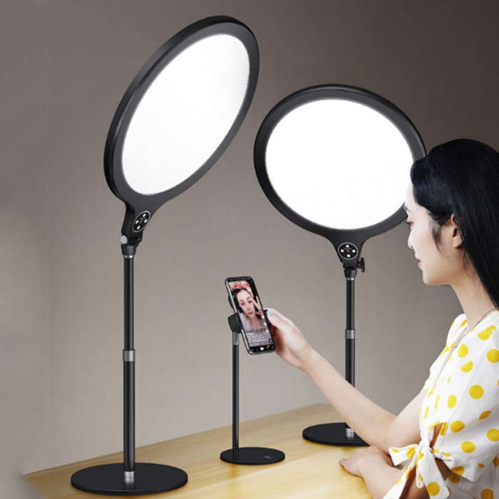 14.2 inch 36cm Live Broadcast Photography Desktop Beauty Fill Light Bracket, Style:Large Version+...