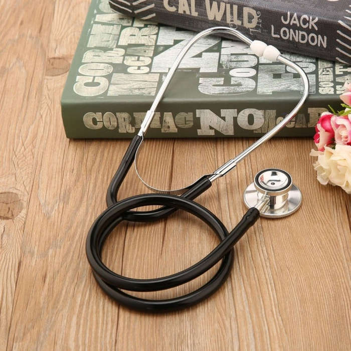 Double-sided Stethoscope Single Tube Doctors Nurse Professional Cardiology Stethoscope Aluminium ...