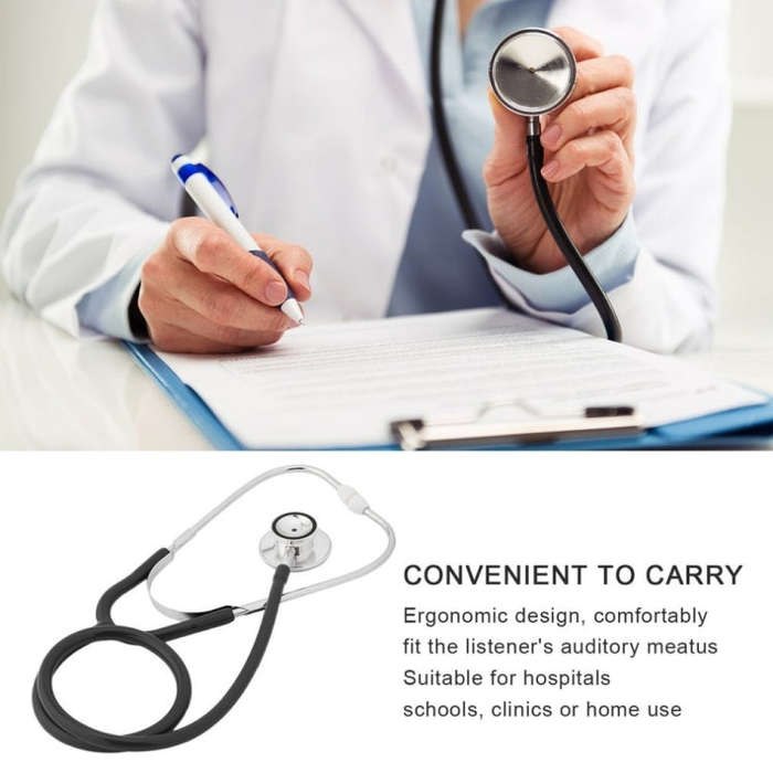 Double-sided Stethoscope Single Tube Doctors Nurse Professional Cardiology Stethoscope Aluminium ...