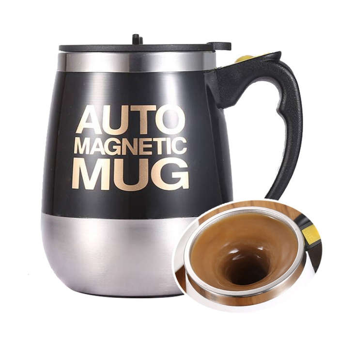 Automatic Mixing Cup Coffee Cup Portable Household Mixer(Black)