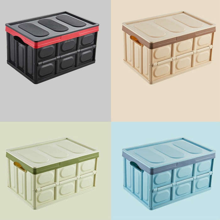 Car Trunk Storage Box Foldable Car Plastic Storage Box, Size:S(Green)