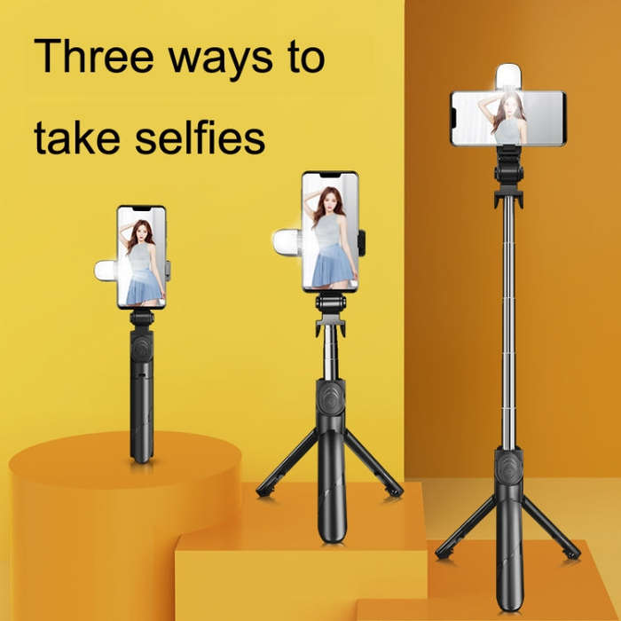 XT02P Mini Bluetooth Live Tripod Selfie Stick(Black)