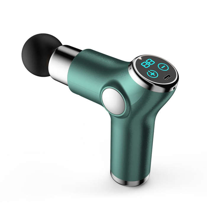K515 Mini Fascia Gun Fitness Relax Muscle Massage Gun(LCD Version 32 Gears (Green))