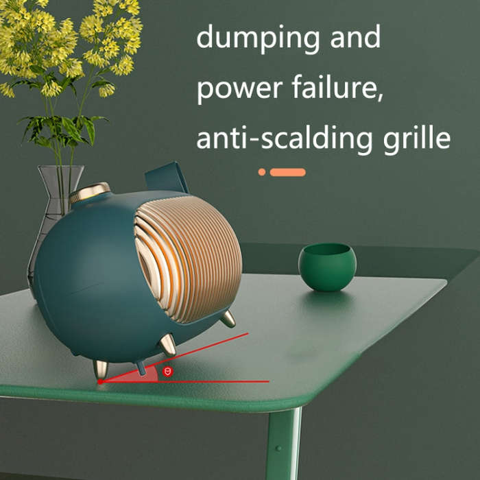 N301 Mini Heater Office Desk Silent Hot Air Heater Household Bedroom Heater EU Plug(Emerald)