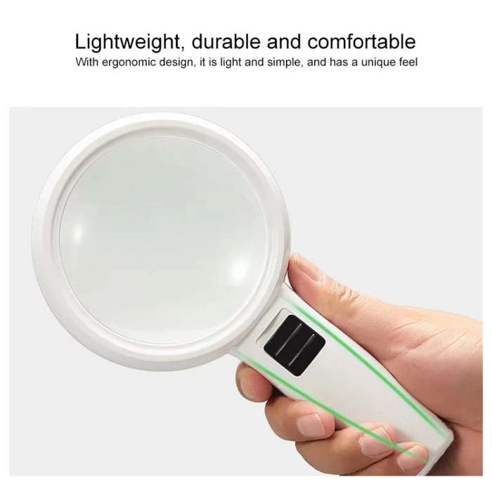 Handheld High-definition Lens with LED Light Reading and Maintenance Magnifying Glass for the Eld...