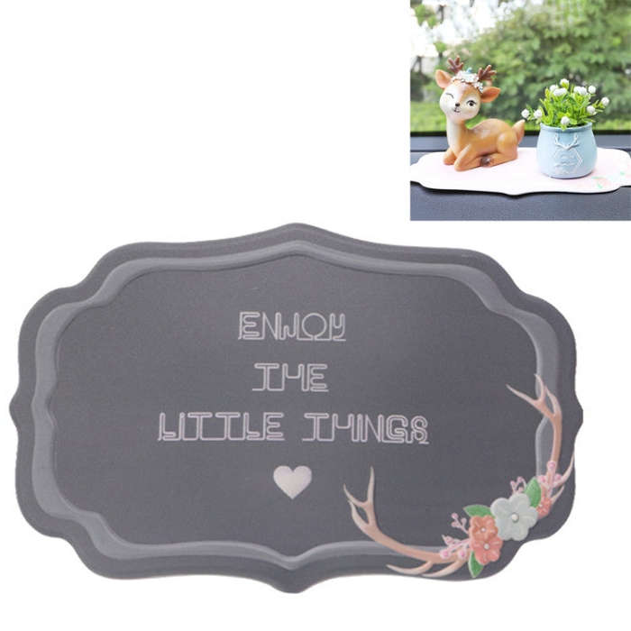 2 PCS Car Interior Decoration Anti-slip Mat PVC Soft Rubber Coaster Placemat(Fun Black)