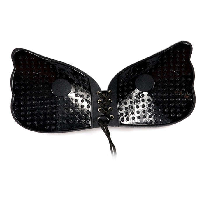 Women Self-Adhesive Strapless Bandage Blackless Solid Bra Silicone Underwear Invisible Bra, Size:...