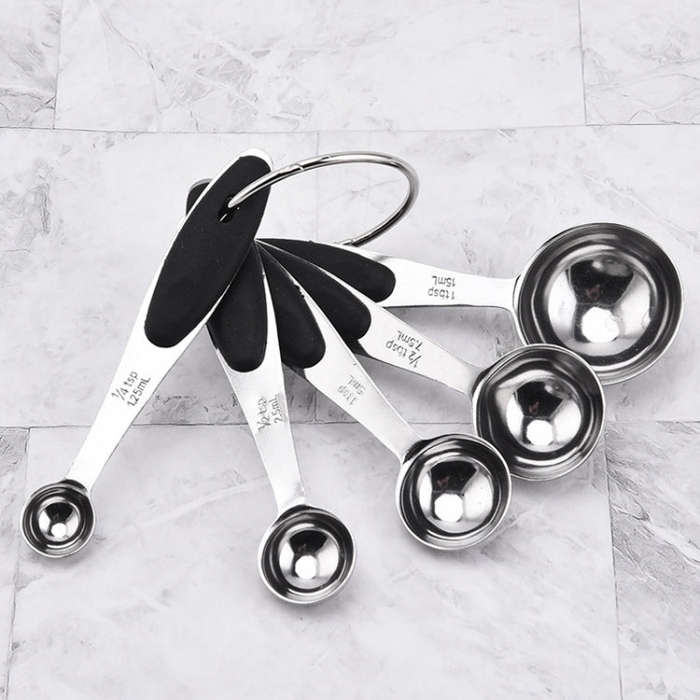 5 in 1 Stainless Steel Measuring Spoon Set Coffee Spoon Baking Kitchen Gadget, Style:Measuring Sp...