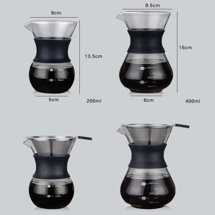 High Temperature Resistant Coffee Maker, Capacity:200ml, Style:With Strainer