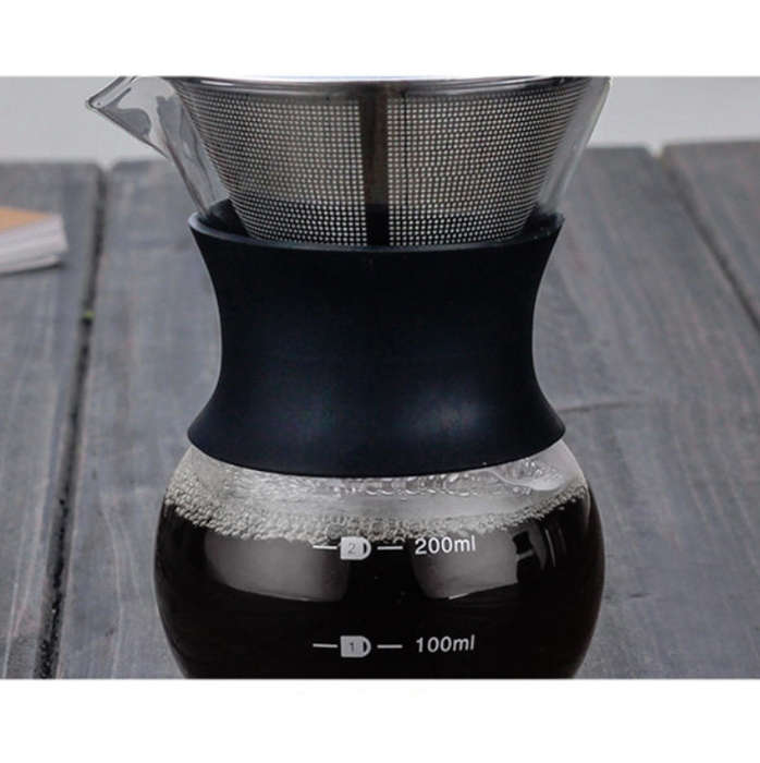 High Temperature Resistant Coffee Maker, Capacity:400ml, Style:Without Strainer