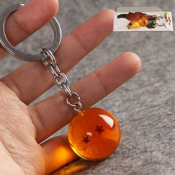 2 PCS Anime 7 Stars Balls 2.7cm PVC Figures Toys Keychain(2 star)
