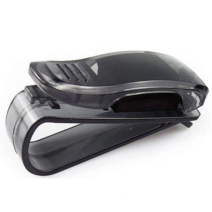 Multi-Function Glasses Case Atuo Car Accessories Sunglasses Holder Auto Fastener Ticket Clip(Blac...