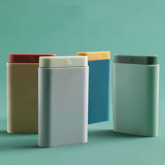 3 PCS Portable Sealed Pill Storage Box Divided Into Compartments Portable Mini Pill Box(Green)