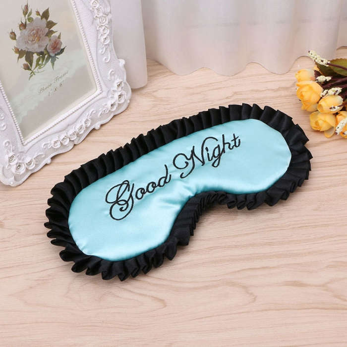Comfortable Imitation Silk Satin Personalized Travel Sleep Mask Eye Cover(Green)