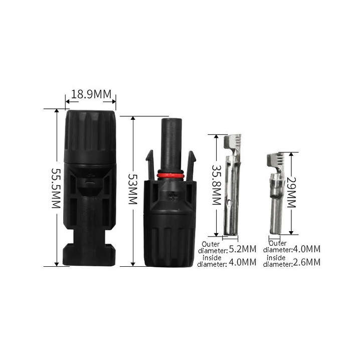 10 Sets MC4 4 in 1 MC4 Photovoltaic Connector Solar Branch Connector Solar Panel Male And Female ...