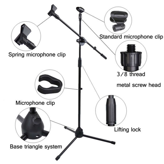 ML03  Live Microphone Lift Stand Floor Microphone Stand Stage Performance Vertical Tripod